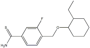 4-{[(2-ethylcyclohexyl)oxy]methyl}-3-fluorobenzene-1-carbothioamide Struktur