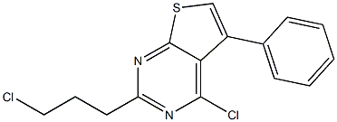 4-chloro-2-(3-chloropropyl)-5-phenylthieno[2,3-d]pyrimidine Struktur