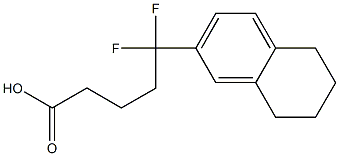 5,5-difluoro-5-(5,6,7,8-tetrahydronaphthalen-2-yl)pentanoic acid Struktur