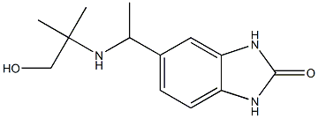 5-{1-[(1-hydroxy-2-methylpropan-2-yl)amino]ethyl}-2,3-dihydro-1H-1,3-benzodiazol-2-one Struktur