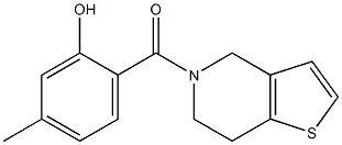 5-methyl-2-{4H,5H,6H,7H-thieno[3,2-c]pyridin-5-ylcarbonyl}phenol Struktur