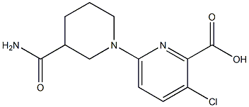 6-(3-carbamoylpiperidin-1-yl)-3-chloropyridine-2-carboxylic acid Struktur