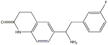 6-[1-amino-2-(3-fluorophenyl)ethyl]-1,2,3,4-tetrahydroquinolin-2-one Struktur