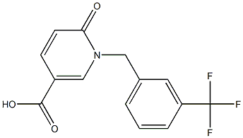 6-oxo-1-{[3-(trifluoromethyl)phenyl]methyl}-1,6-dihydropyridine-3-carboxylic acid Struktur