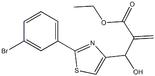 ethyl 2-{[2-(3-bromophenyl)-1,3-thiazol-4-yl](hydroxy)methyl}prop-2-enoate Struktur