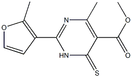 methyl 4-methyl-2-(2-methyl-3-furyl)-6-thioxo-1,6-dihydropyrimidine-5-carboxylate Structure