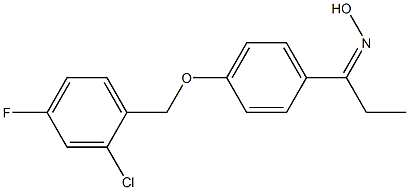 N-(1-{4-[(2-chloro-4-fluorophenyl)methoxy]phenyl}propylidene)hydroxylamine Struktur