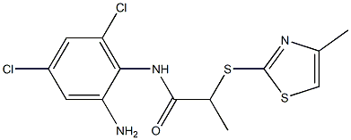 N-(2-amino-4,6-dichlorophenyl)-2-[(4-methyl-1,3-thiazol-2-yl)sulfanyl]propanamide|
