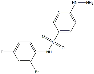 N-(2-bromo-4-fluorophenyl)-6-hydrazinylpyridine-3-sulfonamide Struktur