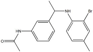 N-(3-{1-[(2-bromo-4-methylphenyl)amino]ethyl}phenyl)acetamide Struktur