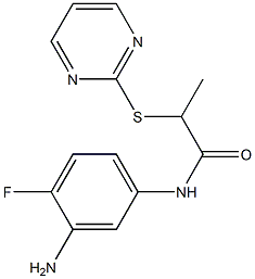 N-(3-amino-4-fluorophenyl)-2-(pyrimidin-2-ylsulfanyl)propanamide Struktur