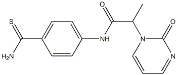 N-(4-carbamothioylphenyl)-2-(2-oxo-1,2-dihydropyrimidin-1-yl)propanamide Struktur