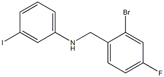 N-[(2-bromo-4-fluorophenyl)methyl]-3-iodoaniline Struktur