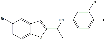 N-[1-(5-bromo-1-benzofuran-2-yl)ethyl]-3-chloro-4-fluoroaniline Struktur