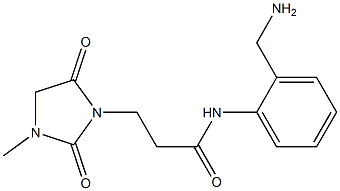 N-[2-(aminomethyl)phenyl]-3-(3-methyl-2,5-dioxoimidazolidin-1-yl)propanamide Struktur