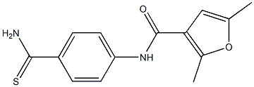 N-[4-(aminocarbonothioyl)phenyl]-2,5-dimethyl-3-furamide Struktur
