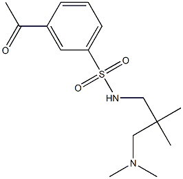 N-{2-[(dimethylamino)methyl]-2-methylpropyl}-3-acetylbenzene-1-sulfonamide Struktur