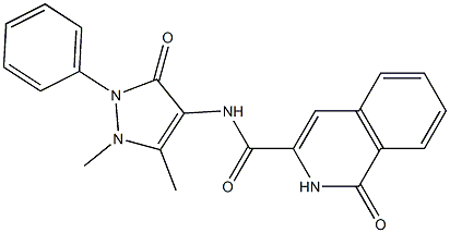 3-Isoquinolinecarboxamide,  N-(2,3-dihydro-1,5-dimethyl-3-oxo-2-phenyl-1H-pyrazol-4-yl)-1,2-dihydro-1-oxo- Struktur