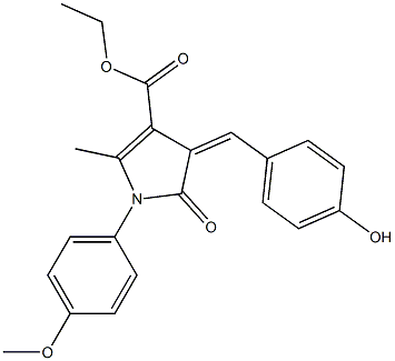 ethyl 4-(4-hydroxybenzylidene)-1-(4-methoxyphenyl)-2-methyl-5-oxo-4,5-dihydro-1H-pyrrole-3-carboxylate Struktur
