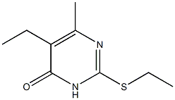 5-ethyl-2-(ethylsulfanyl)-6-methyl-4(3H)-pyrimidinone Struktur