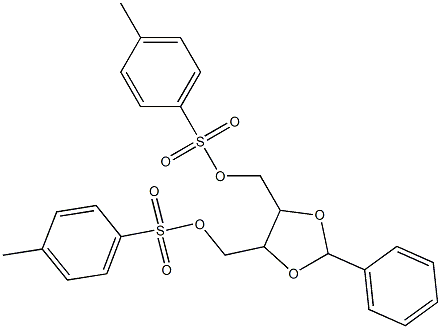 [5-({[(4-methylphenyl)sulfonyl]oxy}methyl)-2-phenyl-1,3-dioxolan-4-yl]methyl 4-methylbenzenesulfonate Struktur