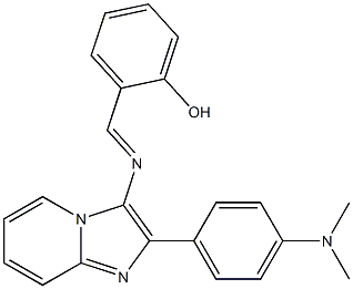 2-[({2-[4-(dimethylamino)phenyl]imidazo[1,2-a]pyridin-3-yl}imino)methyl]phenol Struktur