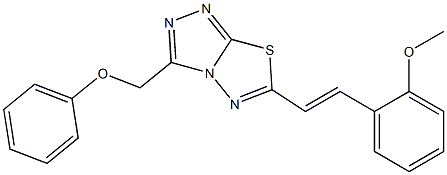6-[2-(2-methoxyphenyl)vinyl]-3-(phenoxymethyl)[1,2,4]triazolo[3,4-b][1,3,4]thiadiazole Struktur