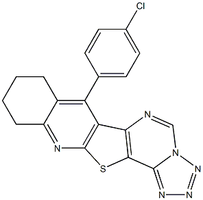 7-(4-chlorophenyl)-8,9,10,11-tetrahydrotetraazolo[5'',1'':6',1']pyrimido[4',5':4,5]thieno[2,3-b]quinoline Struktur