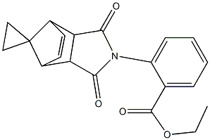 ethyl 2-(3,5-dioxospiro[4-azatricyclo[5.2.1.0~2,6~]dec[8]ene-10,1'-cyclopropane]-4-yl)benzoate Struktur