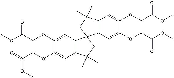 5,5',6,6'-tetrakis(2-methoxy-2-oxoethoxy)-3,3,3',3'-tetramethylspiro[indane-1,1'-indane] Struktur
