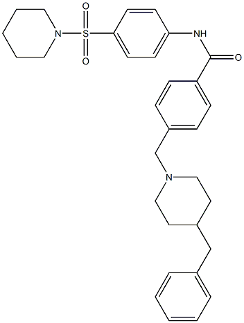4-[(4-benzyl-1-piperidinyl)methyl]-N-[4-(1-piperidinylsulfonyl)phenyl]benzamide Struktur