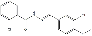 2-chloro-N'-[(E)-(3-hydroxy-4-methoxyphenyl)methylidene]benzohydrazide Struktur