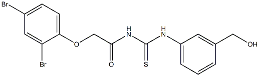 N-[2-(2,4-dibromophenoxy)acetyl]-N'-[3-(hydroxymethyl)phenyl]thiourea Struktur