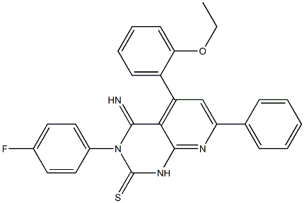 3,4-Dihydro-3-(4-fluorophenyl)-4-imino-5-(2-ethoxyphenyl)-7-phenylpyrido[2,3-d]pyrimidine-2(1H)-thione Struktur