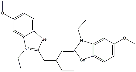 3-Ethyl-2-[2-[[3-ethyl-5-methoxybenzoselenazol-2(3H)-ylidene]methyl]-1-butenyl]-5-methoxybenzoselenazol-3-ium Struktur