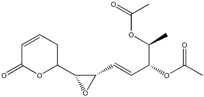 (R)-5,6-Dihydro-6-[(1R,2S,3E,5R,6S)-5,6-diacetoxy-1,2-epoxy-3-hepten-1-yl]-2H-pyran-2-one Struktur