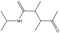 3,4-Dimethyl-2-[isopropylamino]-1-hexen-5-one Struktur