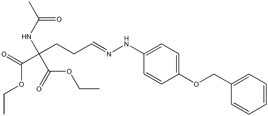 4-Acetylamino-4,4-bis(ethoxycarbonyl)-1-butanone p-(benzyloxy)phenyl hydrazone Struktur