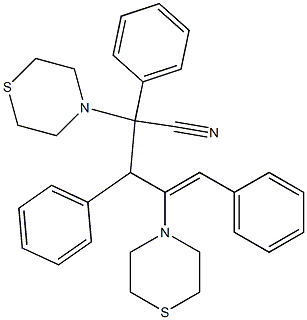 2,3,5-Triphenyl-2,4-bis(thiomorpholino)-4-pentenonitrile Struktur