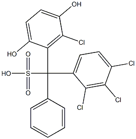(6-Chloro-2,5-dihydroxyphenyl)(2,3,4-trichlorophenyl)phenylmethanesulfonic acid Struktur