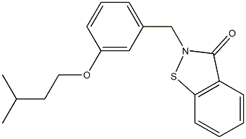2-[3-(3-Methylbutoxy)benzyl]-1,2-benzisothiazol-3(2H)-one Struktur