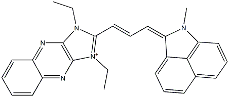 1,3-Diethyl-2-[3-[(1,2-dihydro-1-methylbenz[cd]indol)-2-ylidene]-1-propenyl]-1H-imidazo[4,5-b]quinoxalin-3-ium Struktur