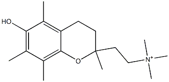 2-[(3,4-Dihydro-6-hydroxy-2,5,7,8-tetramethyl-2H-1-benzopyran)-2-yl]-N,N,N-trimethylethanaminium Struktur