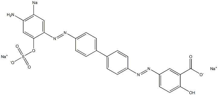 5-[[4'-[(4-Amino-2-hydroxy-5-sodiosulfophenyl)azo]-1,1'-biphenyl-4-yl]azo]-2-hydroxybenzoic acid sodium salt Struktur