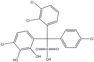 (4-Chlorophenyl)(2,3-dichlorophenyl)(4-chloro-2,3-dihydroxyphenyl)methanesulfonic acid Struktur