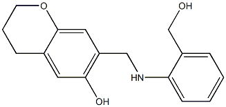 3,4-Dihydro-7-(2-hydroxymethylphenylaminomethyl)-2H-1-benzopyran-6-ol Struktur