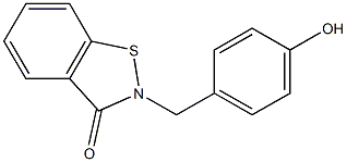 2-[4-Hydroxybenzyl]-1,2-benzisothiazol-3(2H)-one Struktur