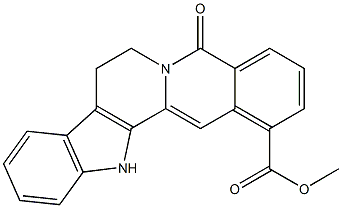 5,7,8,13-Tetrahydro-5-oxobenz[g]indolo[2,3-a]quinolizine-1-carboxylic acid methyl ester Struktur