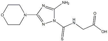 N-[5-Amino-3-morpholino-1H-1,2,4-triazol-1-yl(thiocarbonyl)]glycine Struktur
