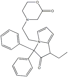 1-Ethyl-4-[2-(2-oxomorpholino)ethyl]-3,3-diphenyl-2-pyrrolizinone Structure